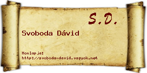 Svoboda Dávid névjegykártya
